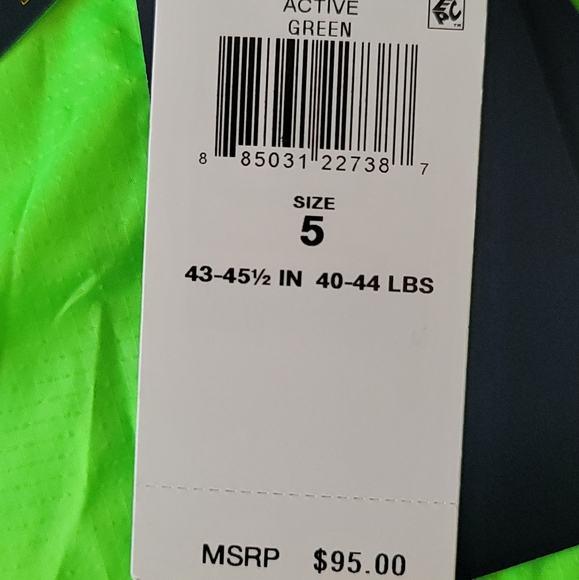 Ralph Lauren Windbraker Jacket Packable Water Resistent Sze 5 Green Neon Color - Picture 10 of 17